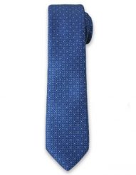 Stylowy Krawat Męski w Drobny Biały Wzór - 6 cm - Alties, Niebieski. Niebieskie krawaty i muchy Alties, bez wzorów, z tkaniny, eleganckie. Za 49.00 zł.