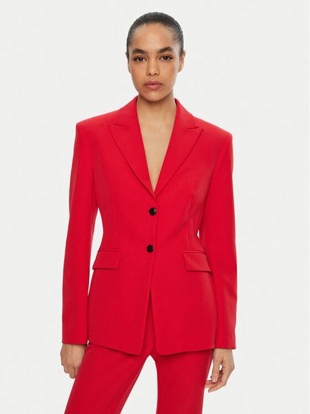 HUGO Marynarka Asmalla-1 50533901 Czerwony Slim Fit. Czerwone żakiety damskie Hugo, bez wzorów, z syntetyku. Za 429.99 zł.