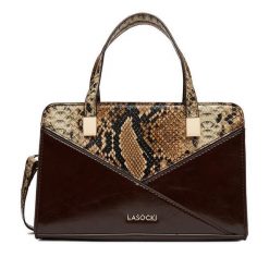 Torebka Lasocki. Brązowe torebki do ręki damskie Lasocki, bez wzorów, klasyczne, bez dodatków. Za 159.99 zł.