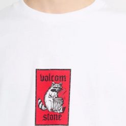 Koszulka Volcom Rockout Biała. Białe koszulki sportowe męskie Volcom, bez wzorów, bez kołnierzyka, bez ramiączek. Za 177.62 zł.