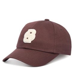 Czapka z daszkiem BOSS. Brązowe czapki i kapelusze damskie Boss, bez wzorów. Za 209.99 zł.