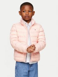 Tommy Hilfiger Kurtka puchowa KS0KS00568 Różowy Regular Fit. Czerwone kurtki i płaszcze dla dziewczynek Tommy Hilfiger, bez wzorów, z puchu, bez kaptura. Za 559.99 zł.