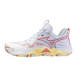 Damskie buty halowe Mizuno Wave Momentum Elite. Białe obuwie sportowe damskie Mizuno, bez wzorów, z materiału, do siatkówki, mizuno wave. Za 694.90 zł.