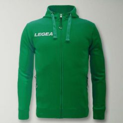 Bluza Junior Sarajevo Full Zip do biegania zielona. Zielone bluzy męskie Legea, m, bez wzorów, z bawełny, z kapturem, do biegania. Za 180.00 zł.