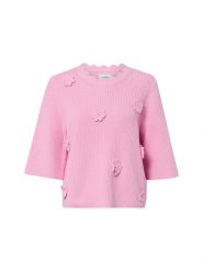 Nümph sweter z dzianiny - NUMarsie Kobiety różowy, XL. Czerwone swetry damskie Nümph, xl, z aplikacjami, z dzianiny, bez kołnierzyka, bez ramiączek, bez kaptura. Za 179.95 zł.