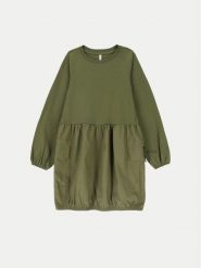 Coccodrillo Sukienka codzienna ZC4129101MGJ Zielony Regular Fit. Zielone sukienki dla dziewczynek COCCODRILLO, bez wzorów, z bawełny, bez ramiączek. Za 69.90 zł.