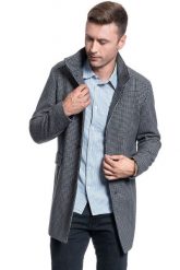 PŁASZCZ MĘSKI SELECTED SLHMOSTO WOOL COAT GREY NAVY 16063100. Niebieskie kurtki męskie Selected, m, bez wzorów, bez kaptura. Za 359.99 zł.