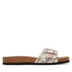 Klapki Tamaris. Brązowe klapki damskie Tamaris, bez wzorów, bez obcasa. Za 259.99 zł.