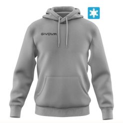Bawełniana bluza Givova Hoodie szara. Czarne swetry damskie Givova, na zimę, bez wzorów, z bawełny, sportowe, bez kołnierzyka, bez ramiączek, bez kaptura. Za 102.24 zł.