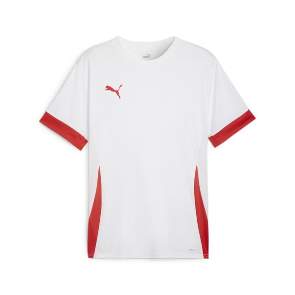 Koszulka Puma TeamGoal. Niebieskie koszulki sportowe męskie Puma, xl, bez wzorów, z materiału, bez kołnierzyka, bez ramiączek, do piłki nożnej. Za 109.36 zł.