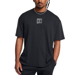 Koszulka męska sportowa Under Armour UA M HW OS SM BOX SS. Czarne koszulki sportowe męskie Under Armour, m, bez wzorów, bez kołnierzyka, bez ramiączek. W wyprzedaży za 109.00 zł.