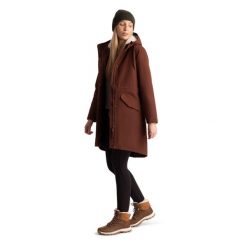 Trespass Vailsom - Damska kurtka przeciwdeszczowa w kolorze kasztanowym. Brązowe kurtki sportowe damskie Trespass, bez wzorów, z futra, bez kaptura, trekkingowe. Za 484.99 zł.