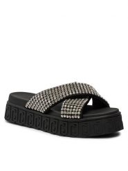 Liu Jo Klapki Lovely Sandal 02 BA4133 TX421 Czarny. Czarne klapki damskie Liu Jo, bez wzorów, z materiału, bez obcasa. Za 789.99 zł.