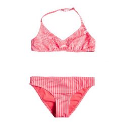 Strój kąpielowy dwuczęściowy dziecięcy ROXY Vacay For Life TRI. Czerwone stroje kąpielowe dla dziewczynek Roxy, bez wzorów, z elastanu. Za 62.99 zł.