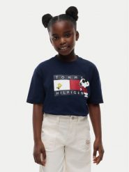 Tommy Hilfiger T-Shirt Peanuts KS0KS00766 Granatowy Regular Fit. Niebieskie t-shirty dla chłopców Tommy Hilfiger, bez wzorów, z bawełny, bez ramiączek. Za 149.99 zł.
