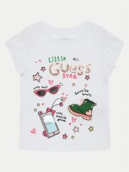 Guess T-Shirt K5RI14 K6YW4 Biały Regular Fit. Białe t-shirty i topy dla dziewczynek Guess, z aplikacjami, z bawełny, bez ramiączek. Za 69.99 zł.
