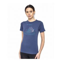 Koszulka damska z krótkim rękawem wełniana Brubeck OUTDOOR WOOL PRO. Niebieskie t-shirty damskie Brubeck, bez wzorów, z poliamidu, bez kołnierzyka. Za 279.99 zł.