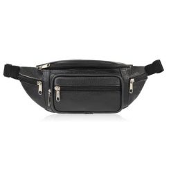 Saszetka nerka męska skórzana na pas czarna Abruzzo ABR-41. Czarne saszetki męskie ze skóry, eleganckie. Za 89.00 zł.