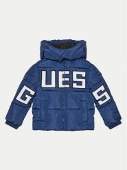 Guess Kurtka puchowa N4BL04 WB240 Granatowy Regular Fit. Niebieskie kurtki i płaszcze dla chłopców Guess, z aplikacjami, z puchu, bez kaptura. Za 269.99 zł.