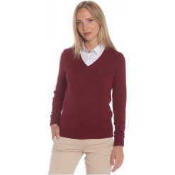 Polo Club C.H..A Sweter Damski L Burgundowy. Czerwone swetry damskie Polo Club C.H..A, dekolt w kształcie v. W wyprzedaży za 239.00 zł.