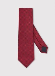 PAKO LORENTE - Czerwony krawat męski w mikrowzór. Czerwone krawaty i muchy Pako Lorente, bez wzorów, z poliesteru. Za 99.99 zł.