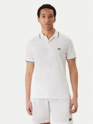 Emporio Armani Polo EM001380 AF20424 U0002 Biały Regular Fit. Białe koszulki polo męskie Emporio Armani, m, bez wzorów, z bawełny, bez ramiączek. Za 439.99 zł.