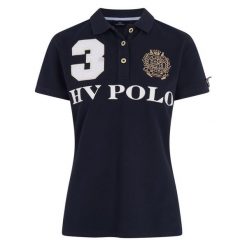 Dziewczęca jeździecka koszulka polo HV Polo Favouritas. Niebieskie bluzki dla dziewczynek HV POLO, bez wzorów, bez ramiączek. Za 322.50 zł.