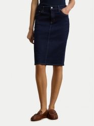LAUREN RALPH LAUREN Spódnica jeansowa 200813134001 Granatowy Straight Fit. Niebieskie spódnice damskie Lauren Ralph Lauren, bez wzorów, z bawełny. Za 629.99 zł.