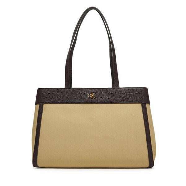 Torebka Calvin Klein. Brązowe torebki do ręki damskie Calvin Klein, bez wzorów, klasyczne, bez dodatków. Za 392.99 zł.