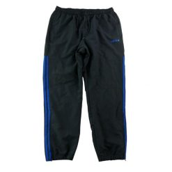 Second life - Spodnie dresowe męskie 3 niebieskie paski czarne - Stan dobry. Czarne paski damskie Adidas, m, bez wzorów, z dresówki, do biegania. Za 122.16 zł.