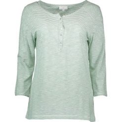 Koszulka w kolorze zielono-białym. T-shirty damskie Be Yourself, w paski, z bawełny, z okrągłym kołnierzem. W wyprzedaży za 87.95 zł.