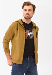 Bluza z kapturem B-KAMP. Żółte bluzy męskie Volcano, m, bez wzorów, z bawełny, z kapturem. Za 169.99 zł.