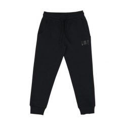 Czarne spodnie dresowe dziewczęce. Czarne spodnie sportowe dla dziewczynek LEONE 1947 APPAREL, bez wzorów, z dresówki, na jogę i pilates. W wyprzedaży za 98.90 zł.