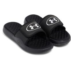 Klapki Damskie Sportowe Under Armour W Ignite Pro 8 Sl T 7. Czarne klapki damskie Under Armour, bez wzorów, sportowe, bez obcasa. Za 179.99 zł.