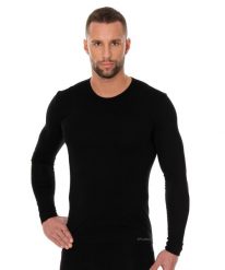 Koszulka męska z długim rękawem Brubeck COMFORT COTTON. Czarne bluzki z długim rękawem męskie Brubeck, m, bez wzorów, z bawełny, bez kołnierzyka. Za 94.99 zł.