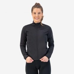Kurtka rowerowa damska Rogelli Core. Czarne obuwie sportowe damskie Rogelli, bez wzorów, z dresówki, rowerowe. Za 324.99 zł.
