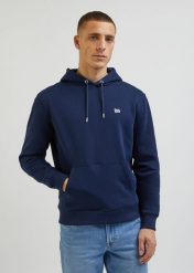 LEE PLAIN HOODIE MĘSKA BLUZA Z KAPTUREM EMPEROR NAVY L80YRFA67. Niebieskie bluzy męskie Lee, l, bez wzorów, z kapturem. Za 199.99 zł.