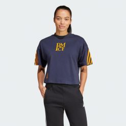 Koszulka Real Madrid Future Icon. Niebieskie koszulki sportowe damskie Adidas, l, bez wzorów, sportowe, bez kołnierzyka. Za 179.00 zł.