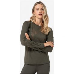 Koszulka z długim rękawem damska SUPER.NATURAL W Fourski LS. Zielone t-shirty damskie super.natural, xs, bez wzorów, bez kołnierzyka. Za 279.99 zł.