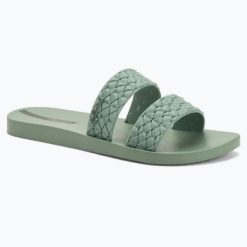 Klapki basenowe damskie Ipanema Renda II. Zielone klapki damskie Ipanema, bez wzorów, z jeansu, eleganckie, bez obcasa. Za 79.49 zł.