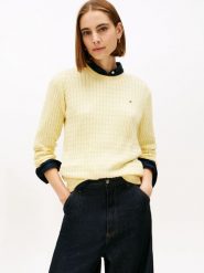 Tommy Hilfiger Sweter z dzianiny Kobiety Bawełna żółty, M. Żółte swetry damskie Tommy Hilfiger, m, z aplikacjami, z bawełny, bez kołnierzyka, bez ramiączek, bez kaptura. Za 429.95 zł.
