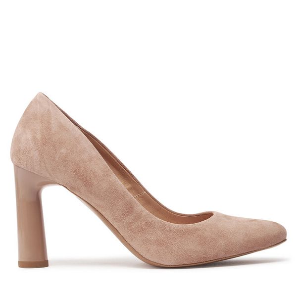 Czółenka R.Polański. Brązowe czółenka damskie R.Polański, bez wzorów, bez obcasa, bez zapięcia. Za 259.99 zł.