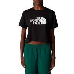 Koszulka sportowa damska The North Face NF0A8A6HJK3. Czarne koszulki sportowe damskie The North Face, m, bez wzorów, z bawełny, bez kołnierzyka, bez ramiączek. Za 263.00 zł.