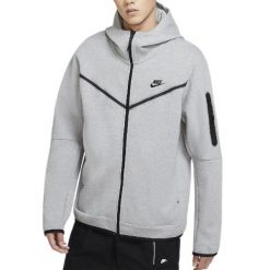 Bluzy sportowa męska Nike Tech Fleece Hoodie FZ WR. Szare bluzy męskie Nike, m, bez wzorów, z bawełny, z kapturem. Za 532.00 zł.
