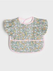 Śliniak z motywem kwiatowym i falbankami - wielobarwny. Śliniaki dla dzieci Sinsay, bez wzorów. Za 15.99 zł.