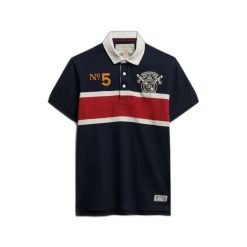 Polo Superdry Emblem Jersey. Niebieskie koszulki polo męskie Superdry., m, bez wzorów, z jersey, bez ramiączek. Za 284.00 zł.