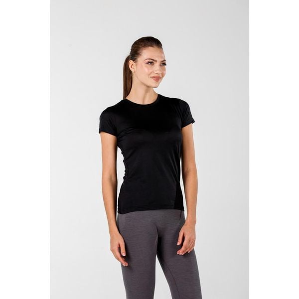 Koszulka turystyczna damska 100% Merino WOOLONA Pera. Czarne koszulki sportowe damskie WOOLONA, xl, bez wzorów, bez kołnierzyka, bez ramiączek. W wyprzedaży za 261.00 zł.