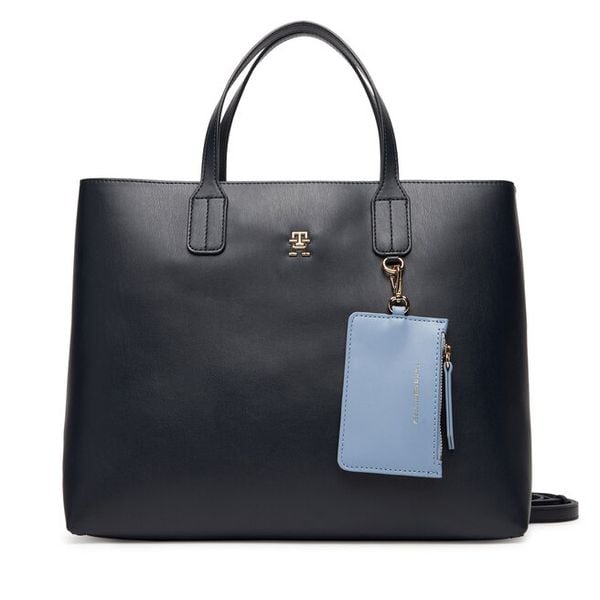 Torebka Tommy Hilfiger. Niebieskie torebki do ręki damskie Tommy Hilfiger, bez wzorów, klasyczne, bez dodatków. Za 449.99 zł.