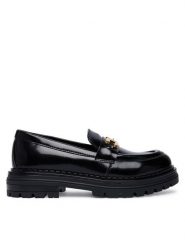 Elisabetta Franchi Loafersy F4A4-E0644-1259 M Czarny. Czarne półbuty dziewczęce Elisabetta Franchi, bez wzorów, ze skóry, bez zapięcia. Za 889.99 zł.
