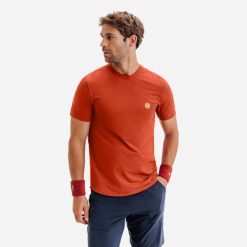 Koszulka tenisowa męska Soft Kuikma. Brązowe koszulki sportowe męskie KUIKMA, m, bez wzorów, z bawełny, bez kołnierzyka, bez ramiączek, tenisowe. Za 69.99 zł.